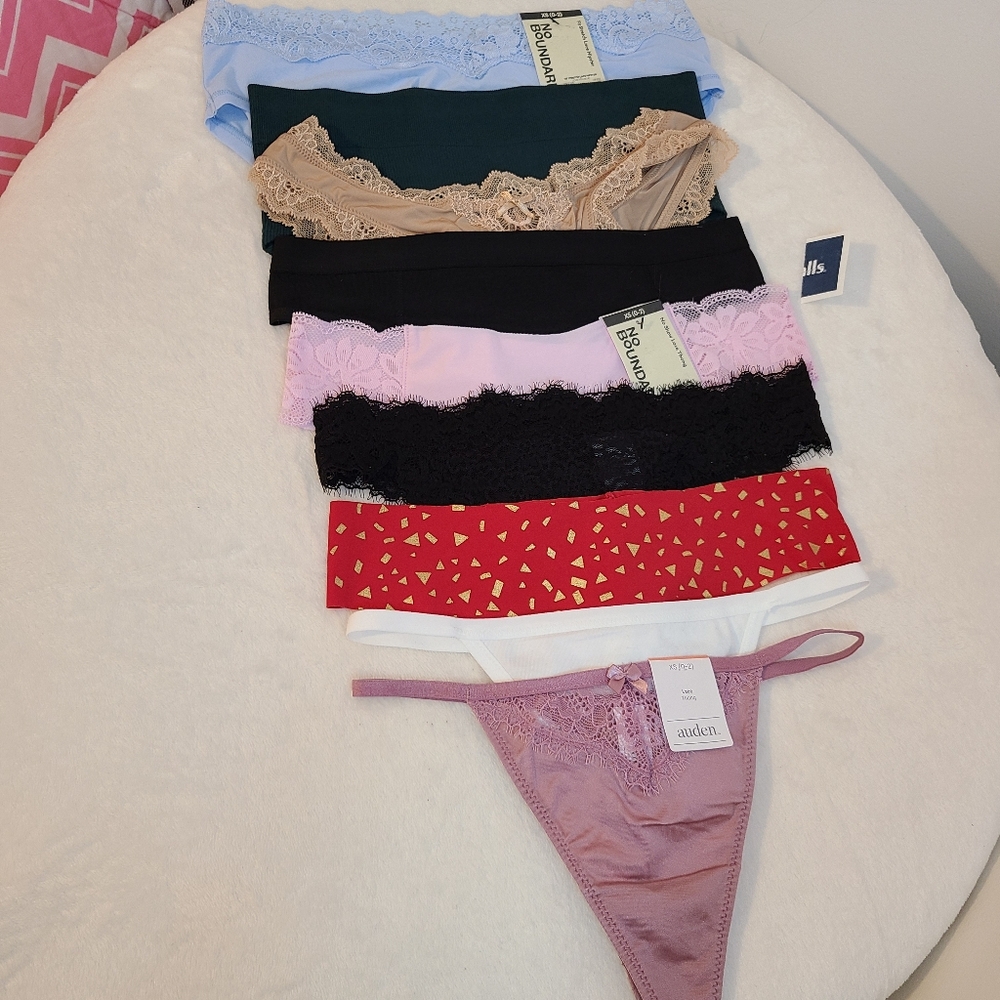 Lot Of 9 Thong Panties Size XS - Assorted Brands - All New